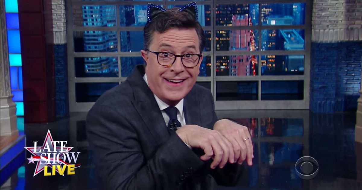 Stephen Colbert Discovers Wearing Sexy Kitty Ears Is A