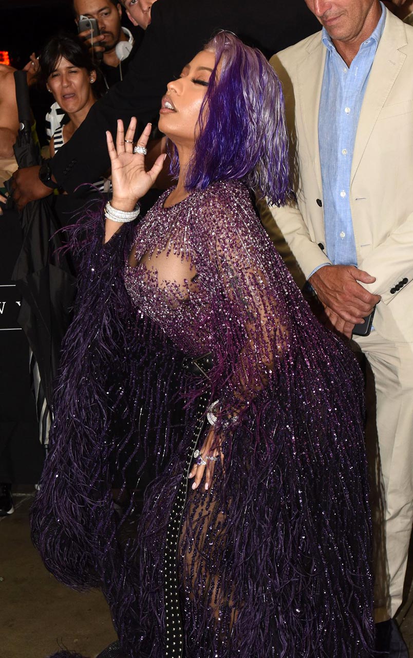 Nicki Minaj See Through Dress At New York Fashion Week