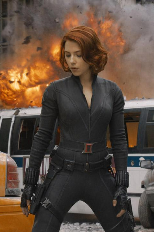 Scarlett Johansson The Avengers Promotional Pics Leather