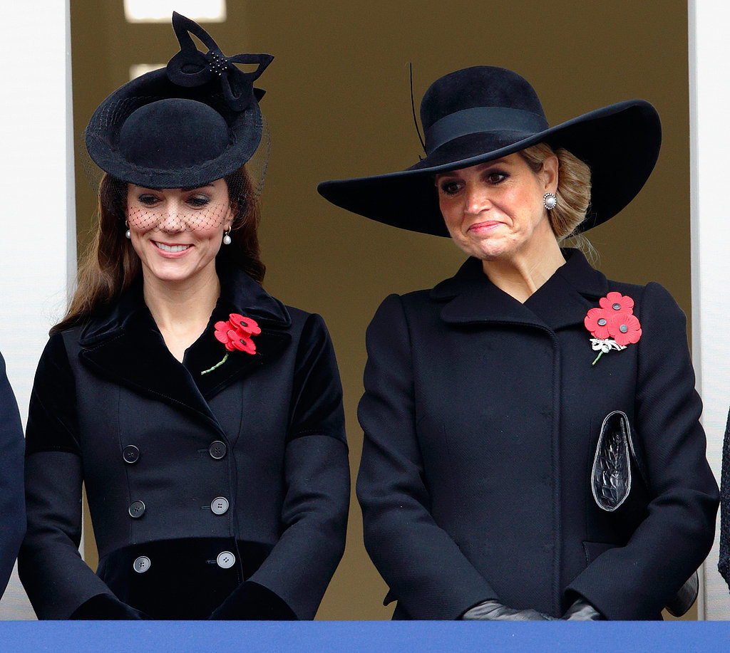 Kate Middleton Wearing Black Velvet Coat And Fascinator Popsugar Fashion