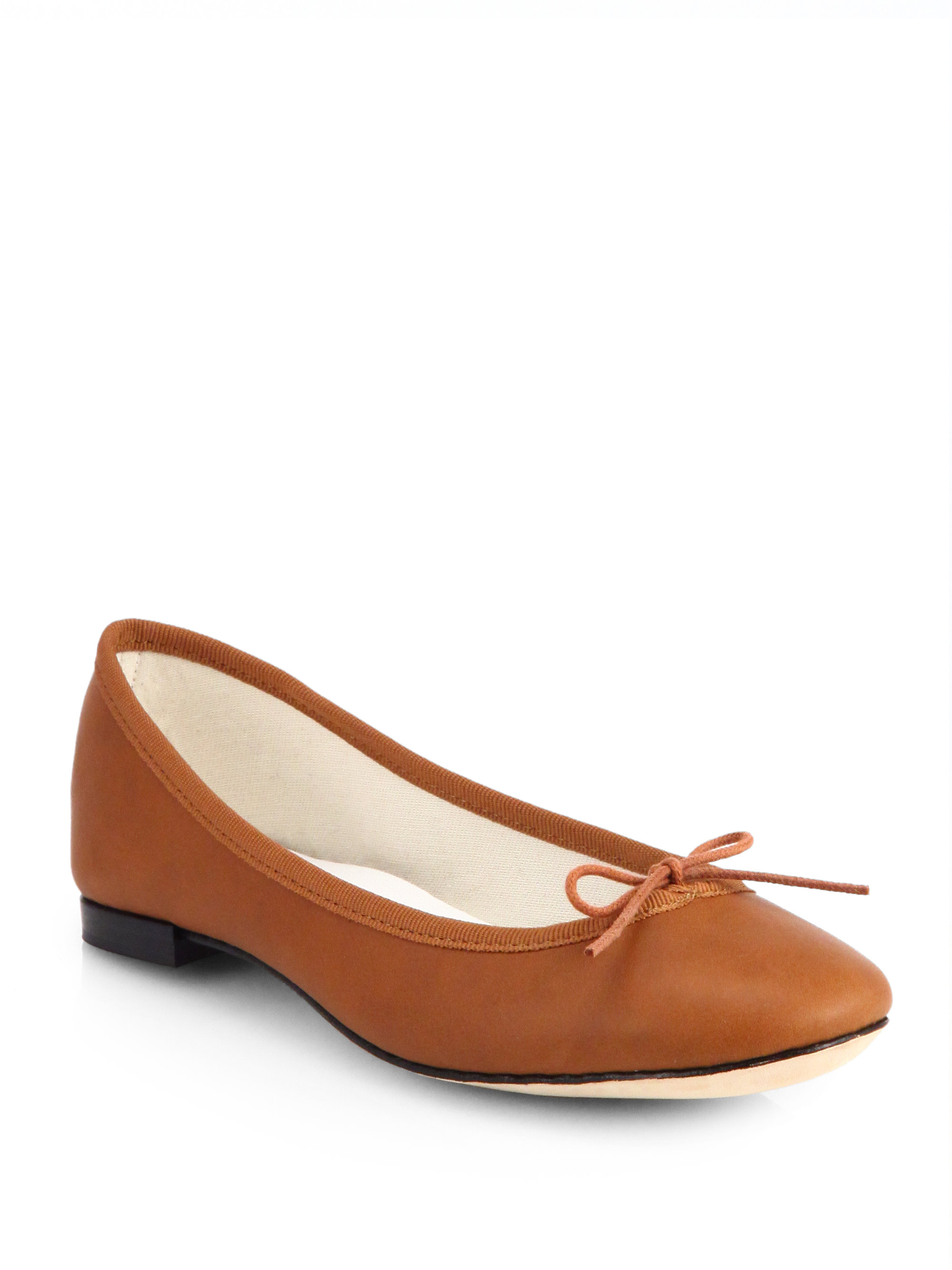 Repetto Cendrillon Leather Ballet Flats In Brown Camel Lyst