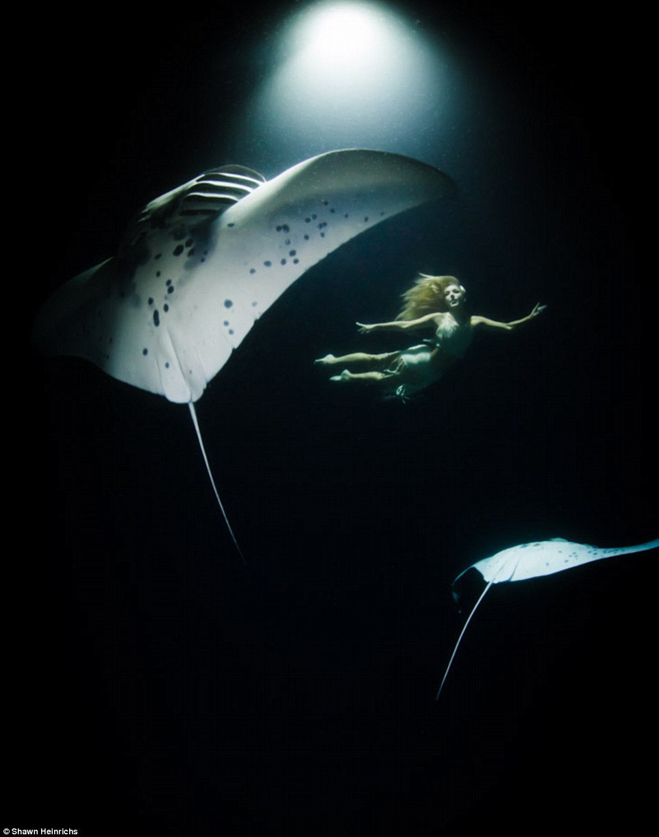 Check Out These Breathtaking Photos Of A Mermaid Swimming With Manta Rays