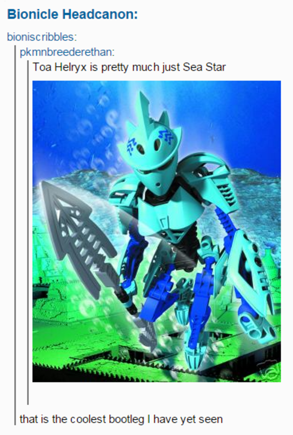 Bionicle Headcanon Toa Helryx Is Pretty Much Just Sea