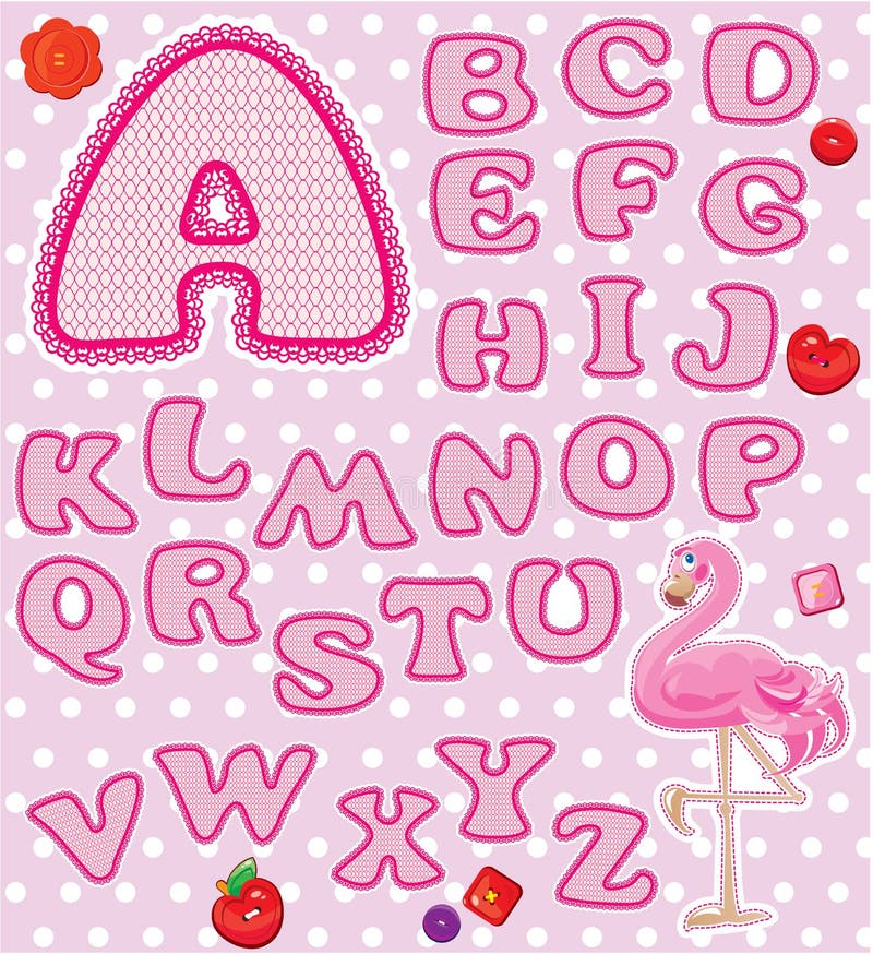 Abc Alfabeto Infantil Las Letras Se Hacen De Rosa Ilustración Del
