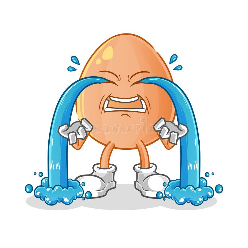 Egg Crying Illustration Character Vector Stock Illustration