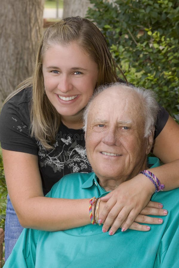 Granddaughter And Grandfather Stock Image Image Of Loving Lifestyle
