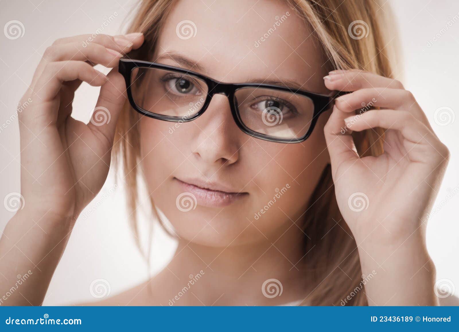 Cute Girl Wearing Glasses Stock Image Image Of Short
