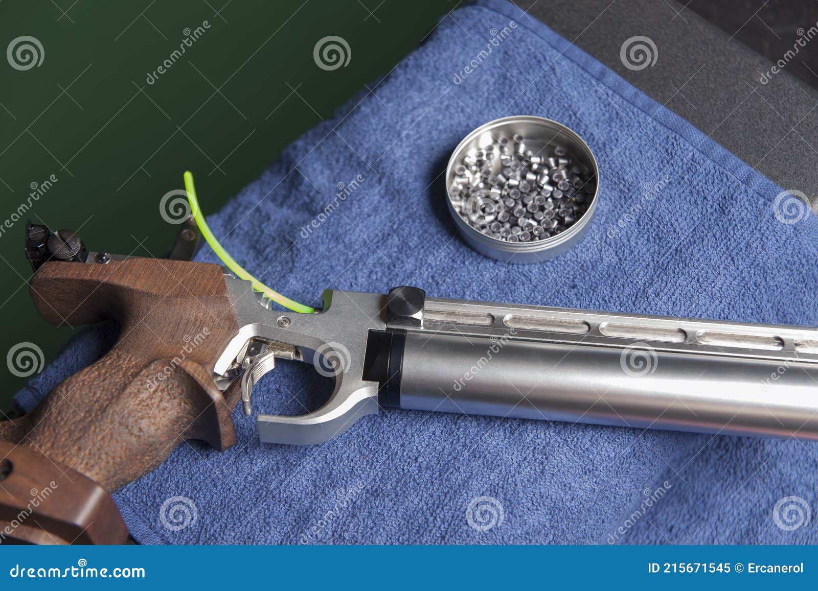 Top View Of Air Pistol And Pellets Stock Image Image Of Hunting