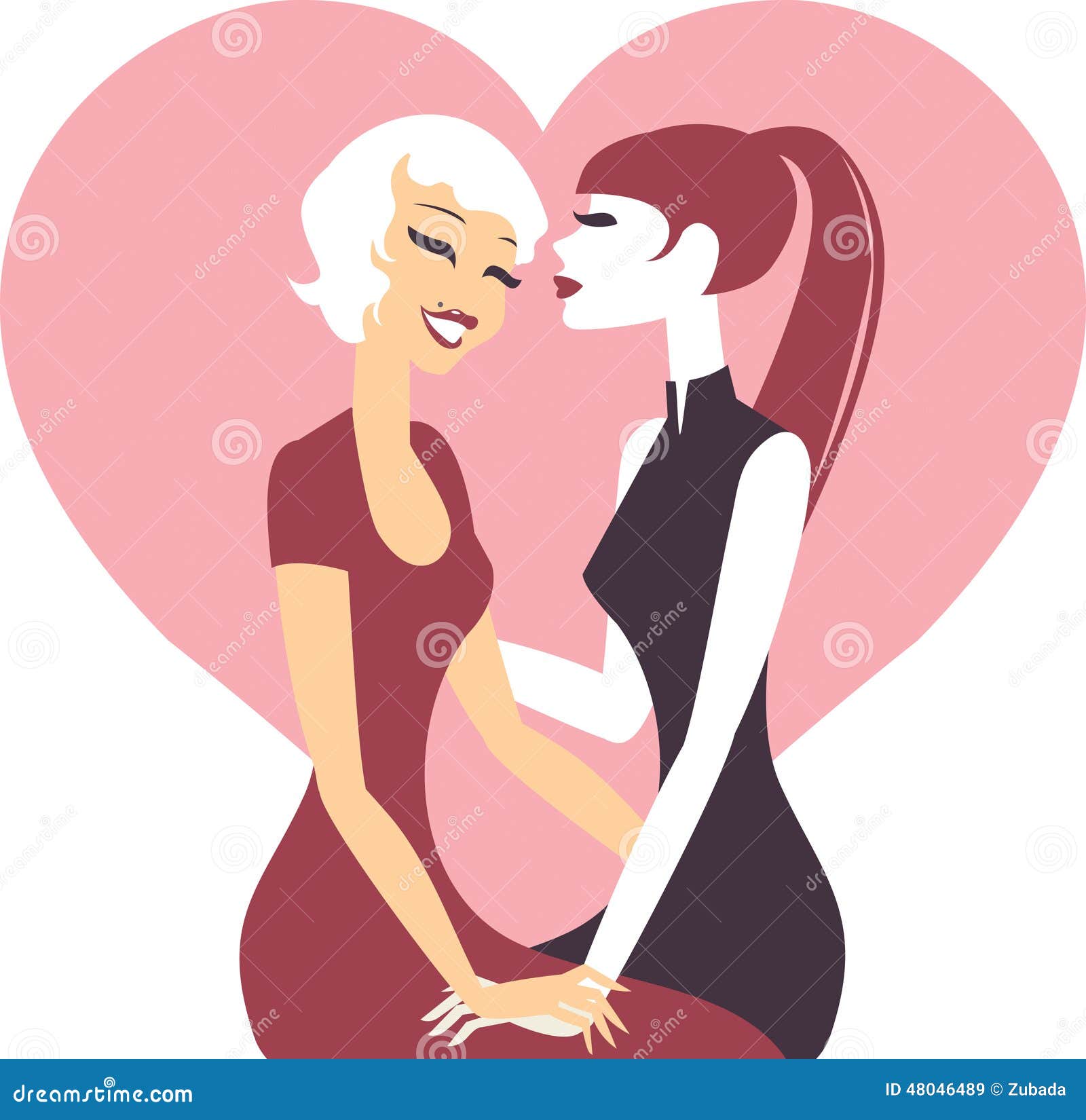 Lesbian Couple In Love Stock Vector Image Of Lesbian 48046489