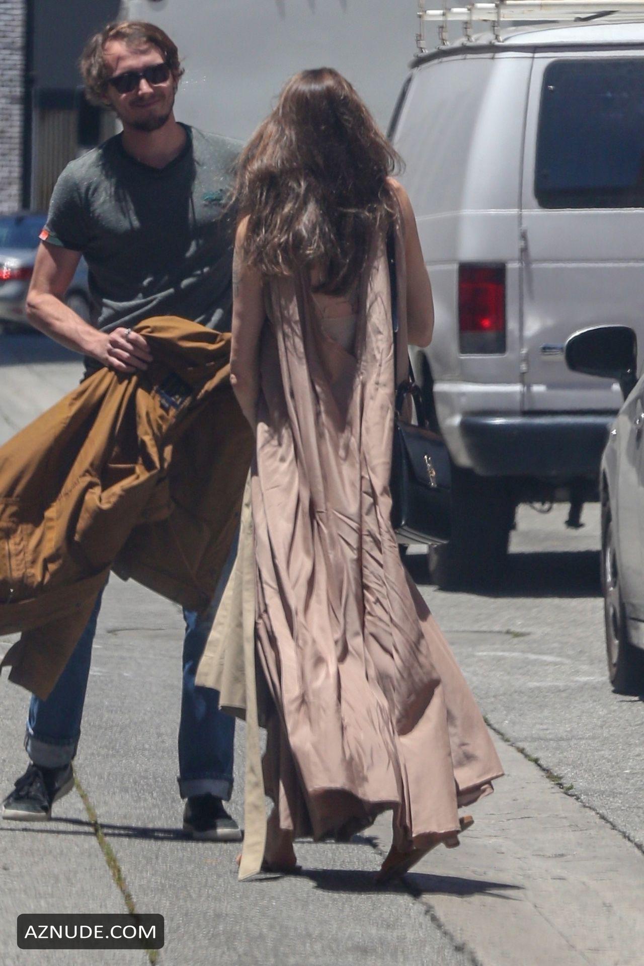 Angelina Jolie Hot Visiting A Clinic While Donning A Nude Colored Gown