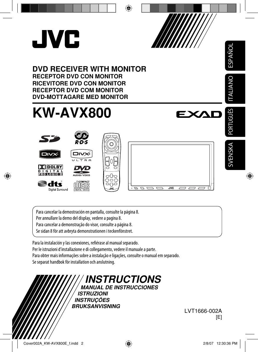 Jvc Kw Avx800e Avx800 E User Manual Lvt1666 002a