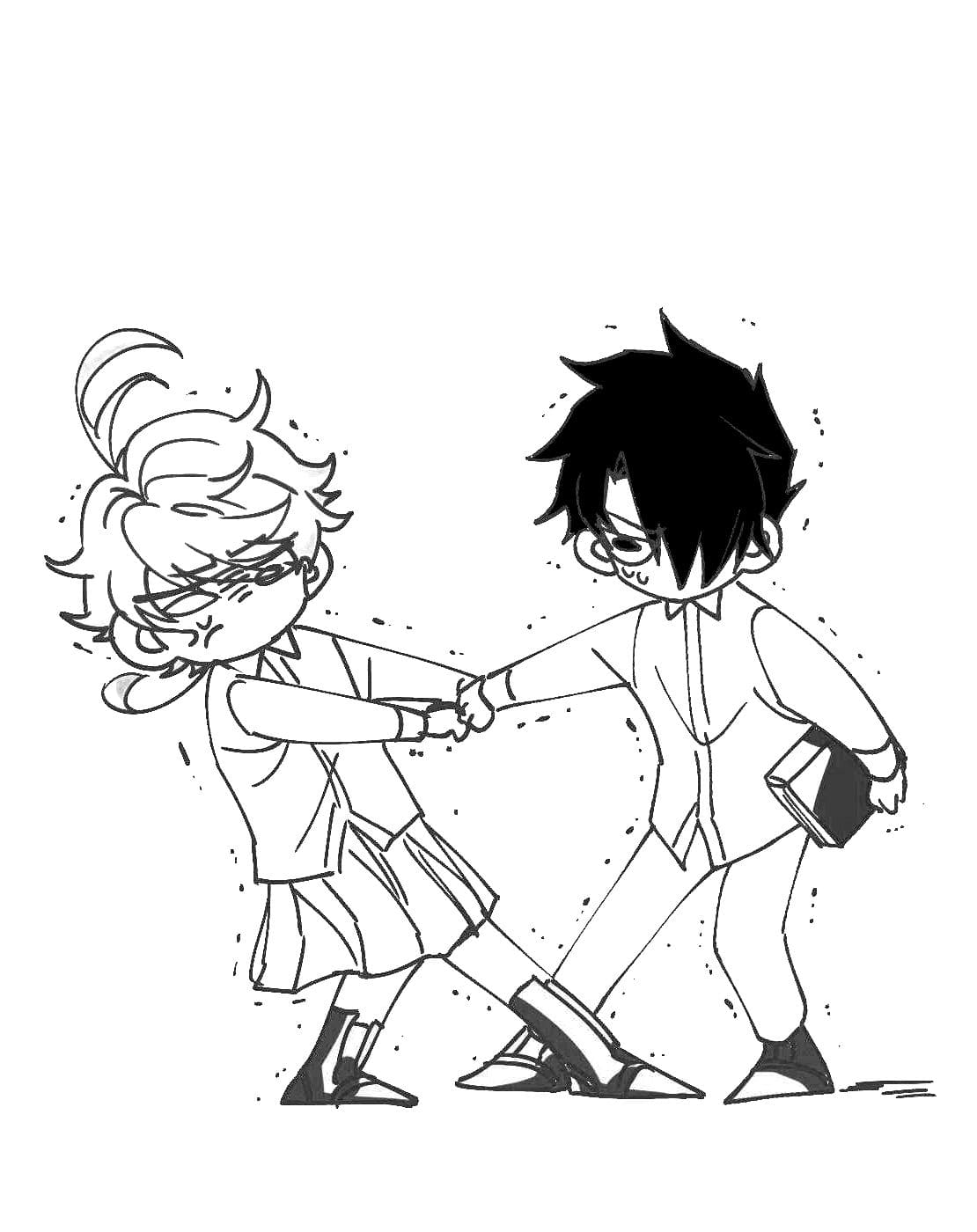 The Promised Neverland Coloring Pages Chibi Emma Ray Norman Porn Sex