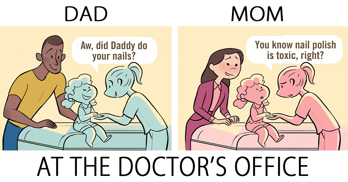 5 Comics Show How Differently Moms And Dads Are Seen In Public Demilked