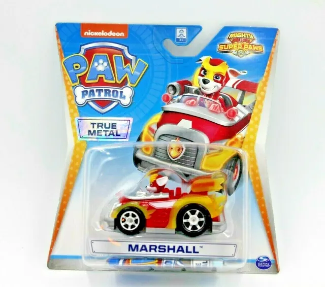 Paw Patrol Mighty Pups Super Paws True Metal Car Toy Marshall
