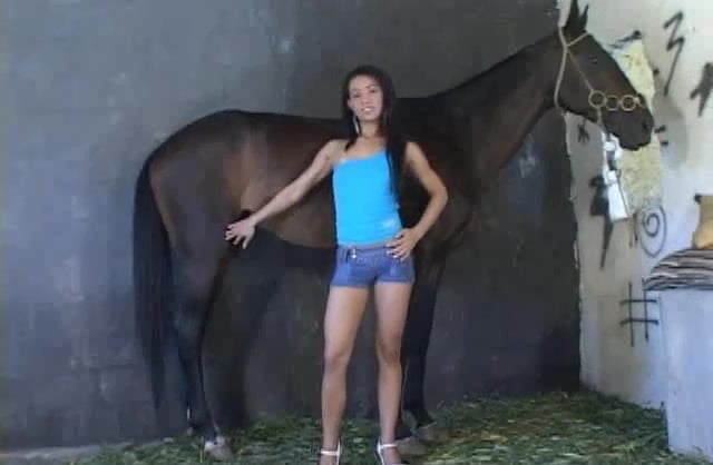 Hot Shaped Young Brunette Have Awesome Sex With A Horse