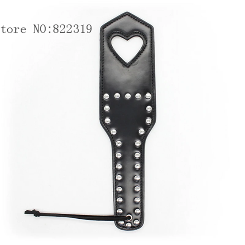 10pcs Sex Fetish Heart Shaped Leather Flogger Whip With Pin Ass