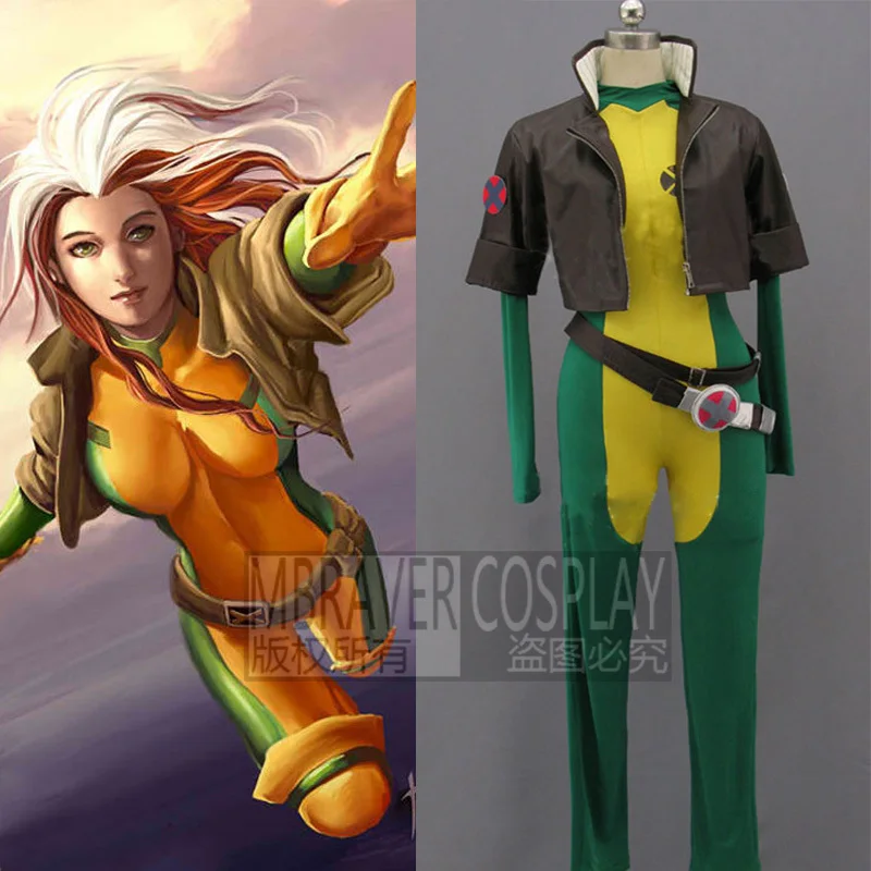 X Men Rogue Costume Superhero Cosplay Costume For Women In Movie And Tv