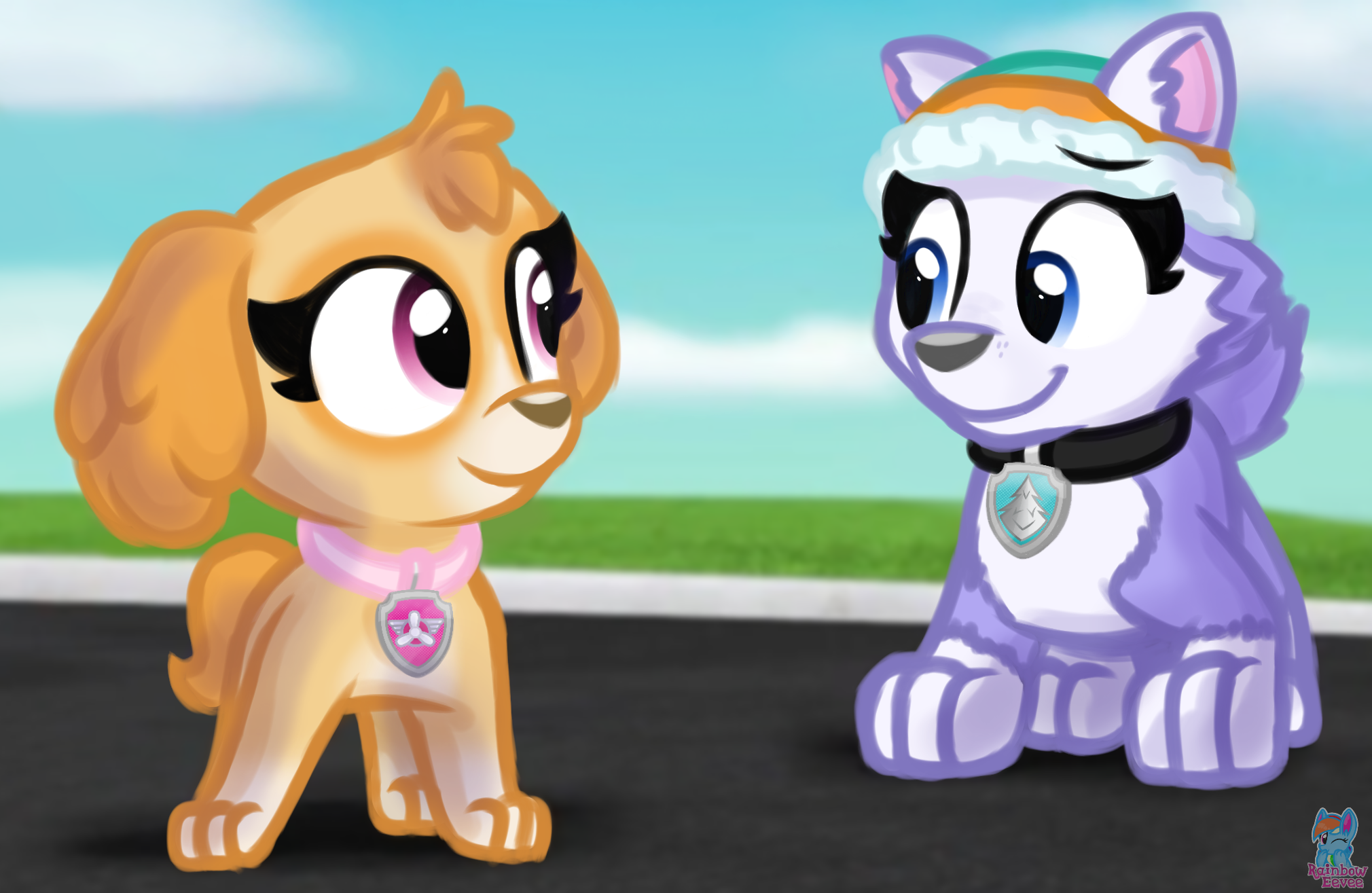 Paw Patrol Skye And Everest Relationships By Rainboweeveede On Newgrounds
