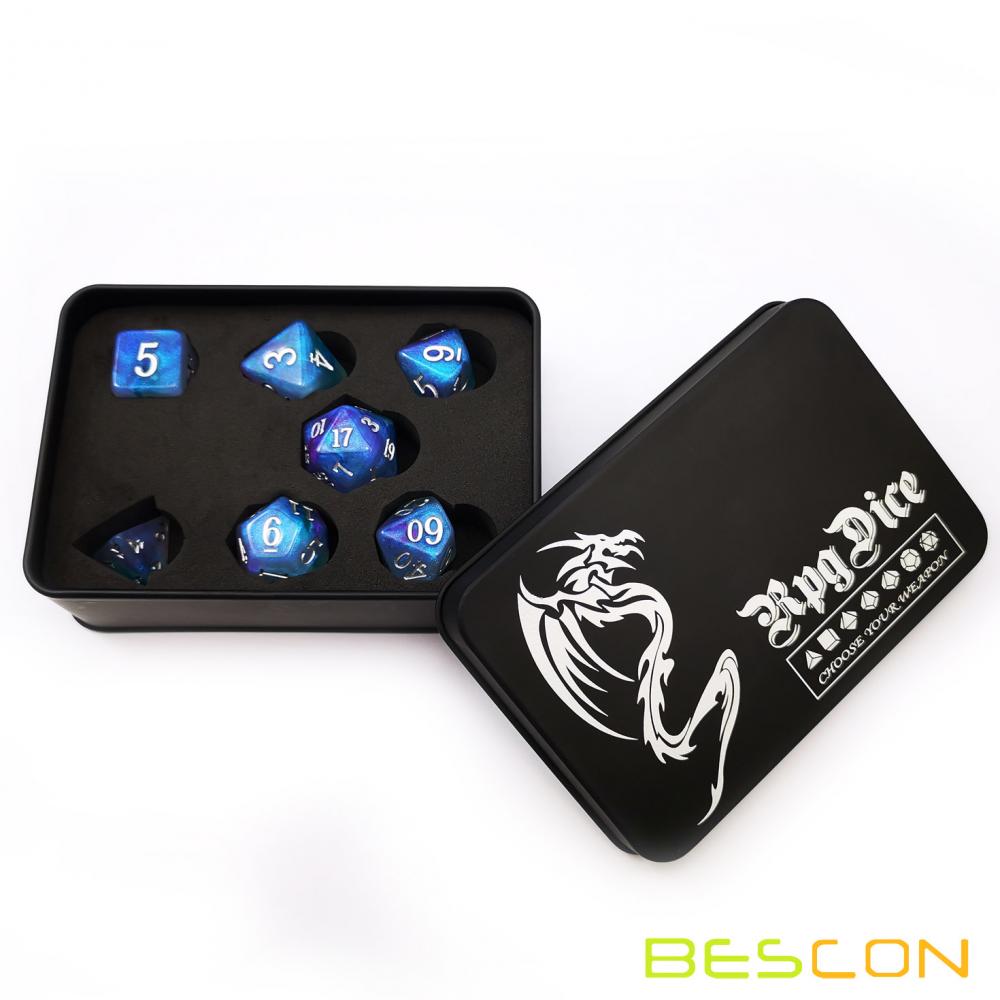 Bescon Magical Stone Dice Set Series 7pcs Polyhedral Rpg Dice Set Of