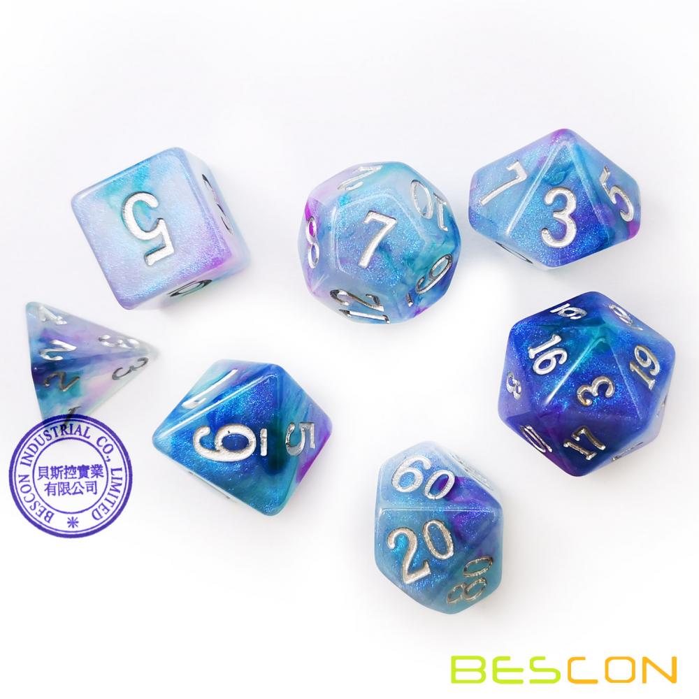Bescon Magical Stone Dice Set Series 7pcs Polyhedral Rpg Dice Set Of