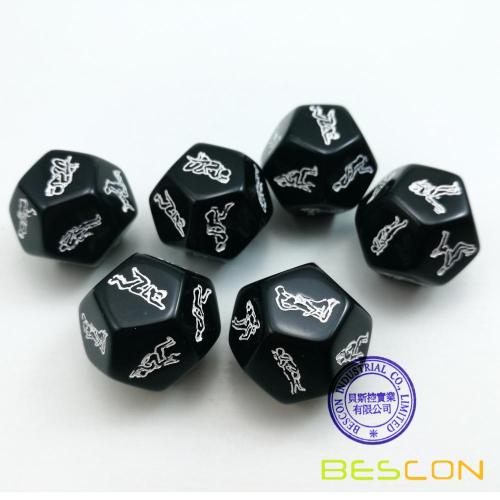 Black 12 Sides Love Dice Lover Sex Position Dice For Adult Couples