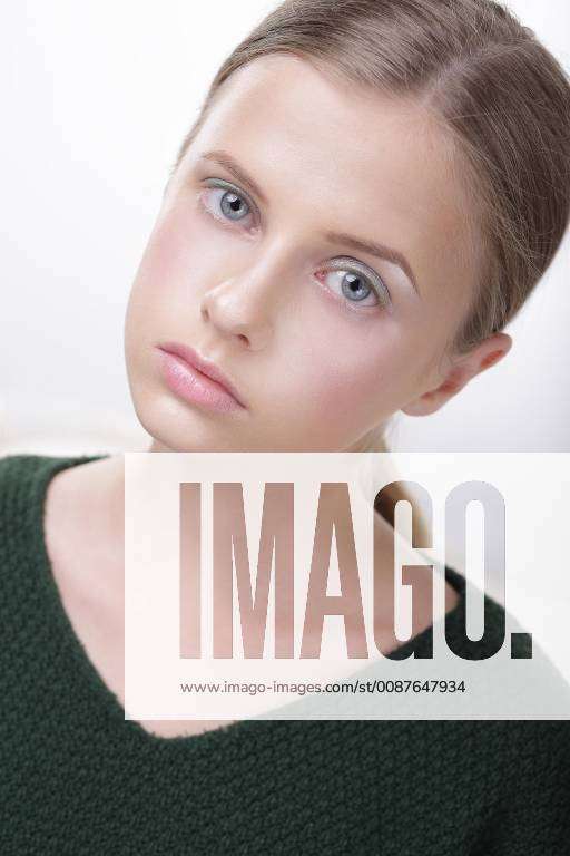 Portrait Of Adorable Comely Teen Girl In Green Model Released Symbolfoto Y