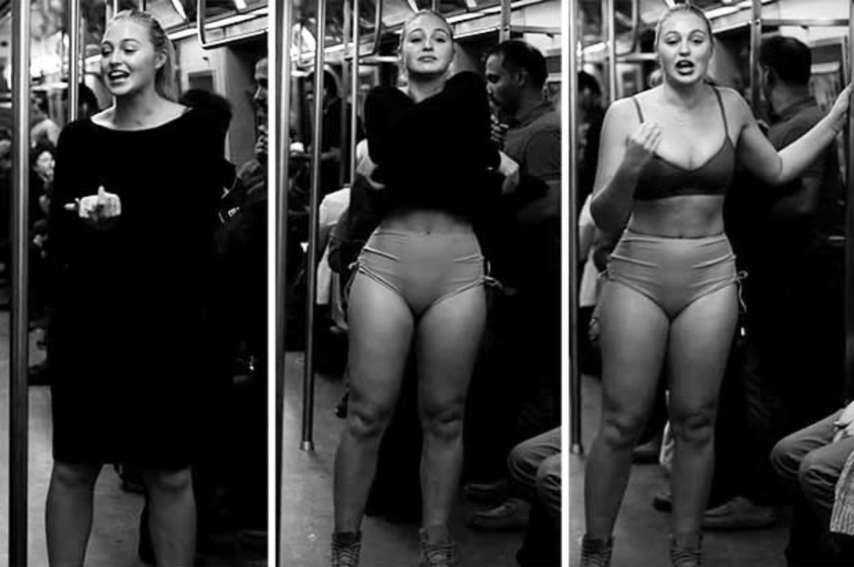 Iskra Lawrence Strips On New York Subway For Body Shaming Message