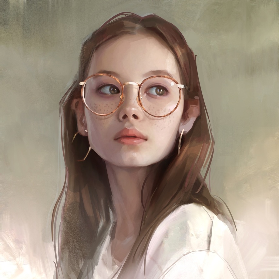 Glasses Girl Art And Collectibles Prints
