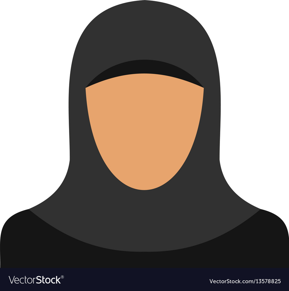 Arabic Woman Icon Flat Style Royalty Free Vector Image