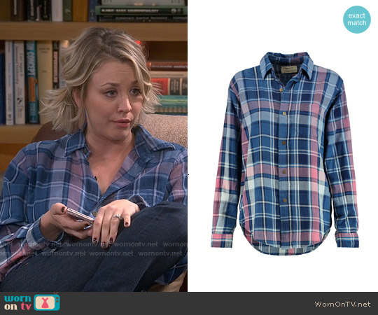 Wornontv Pennys Blue And Pink Plaid Shirt On The Big Bang Theory