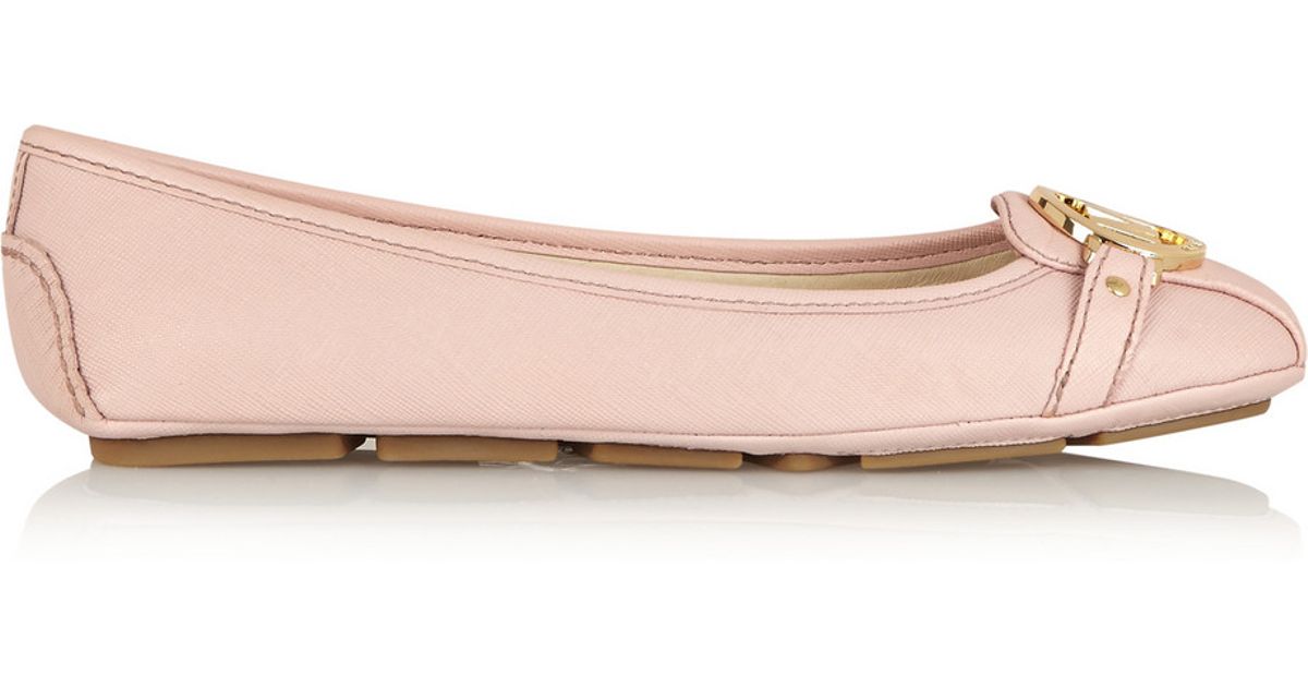 Michael Michael Kors Fulton Textured Leather Ballet Flats In Pink Lyst