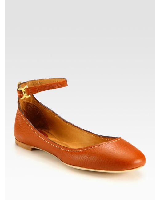 Chloé Leather Ballet Flats In Brown Lyst