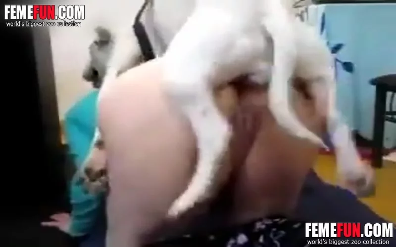 Big Assed Slut Invites Her Dog To Fuck Her Ass In A Wild
