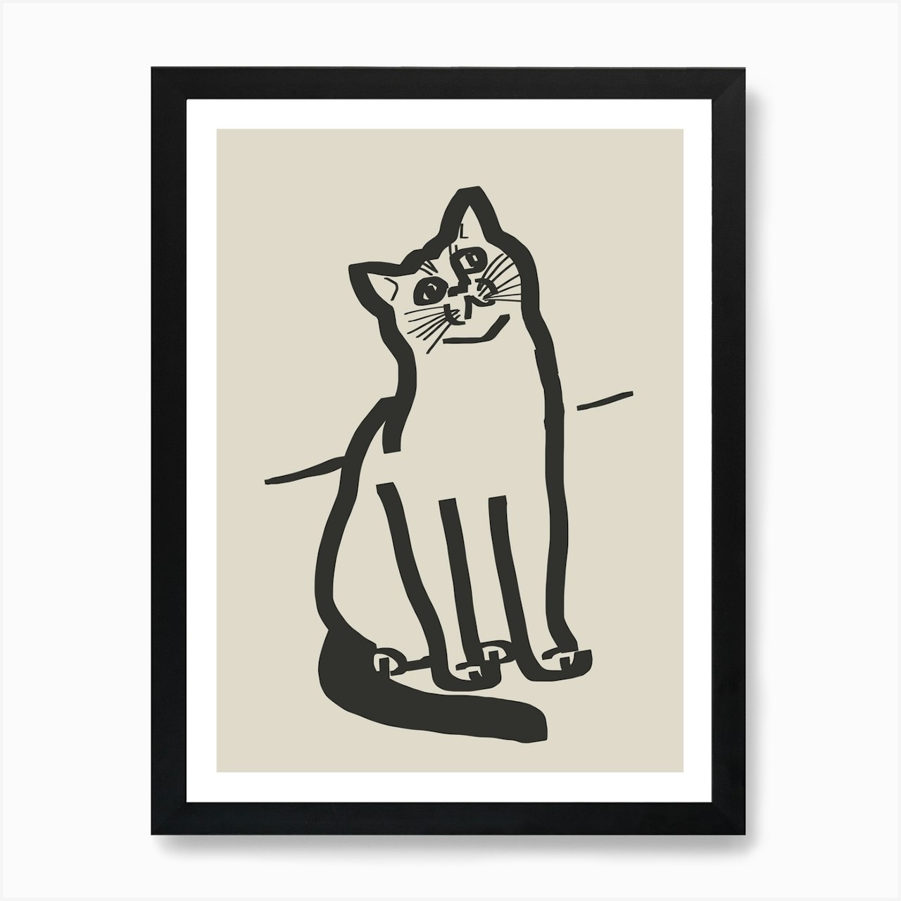 Cute Cat Line Drawing Prints Shop Fy