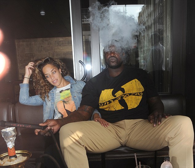 Shaquille Oneal Takes New Girlfriend Laticia Rolle Out On A Shisha