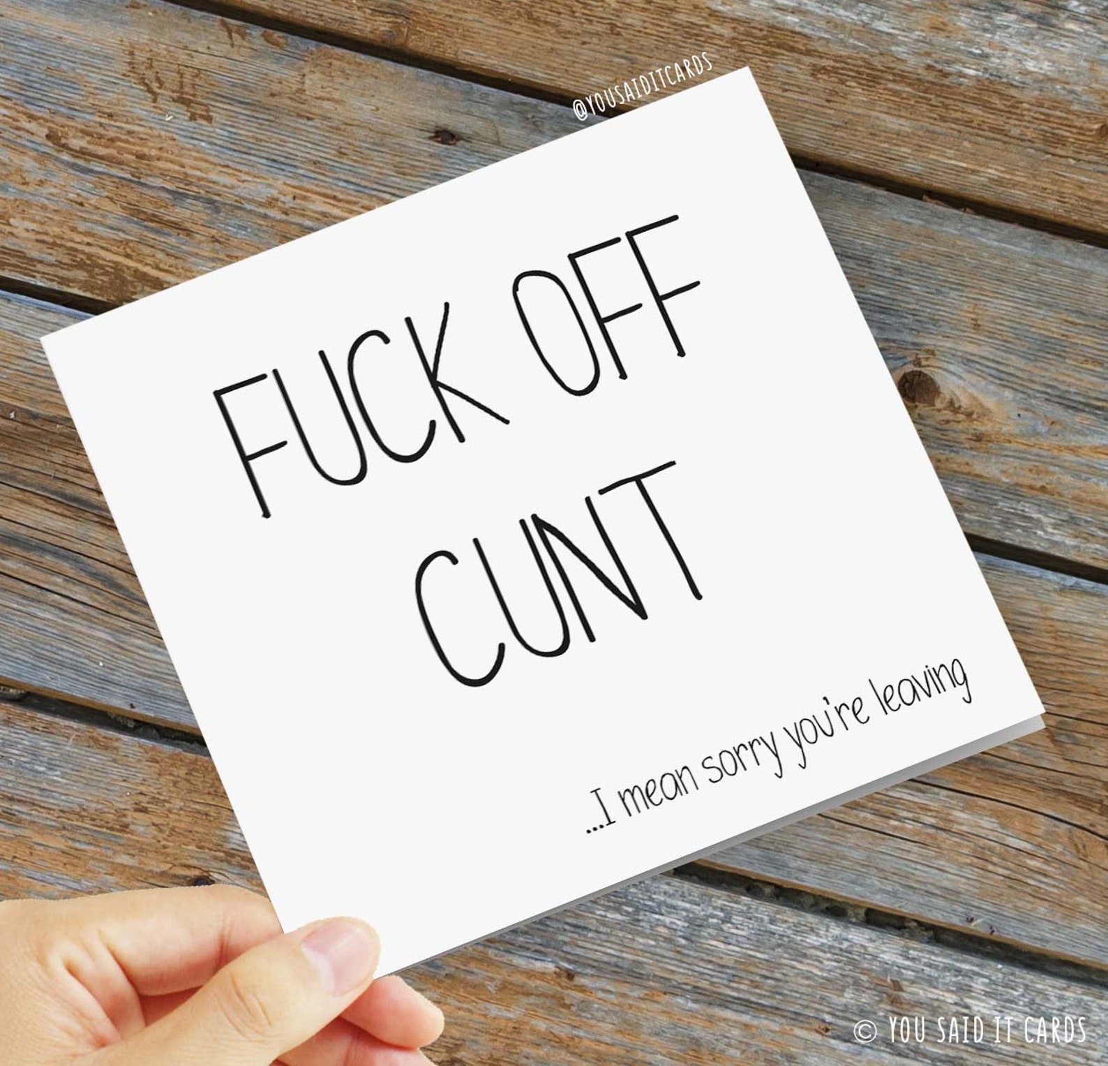 Funny Rude Offensive Leaving Cards Fuck Off Cunt I Mean Etsy