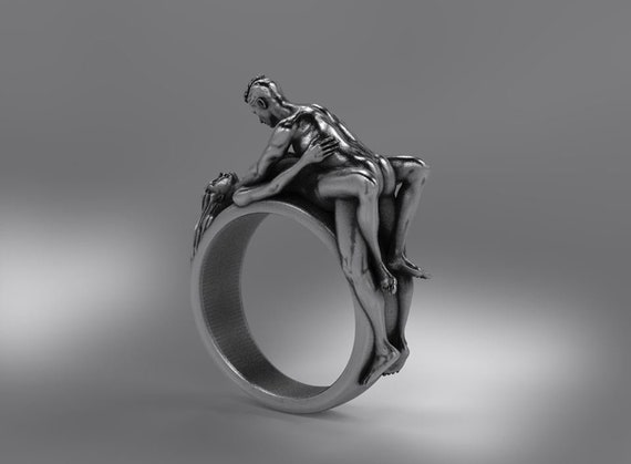 Nude Couple Missionary Position Sex Statement Ring Erotic Etsy