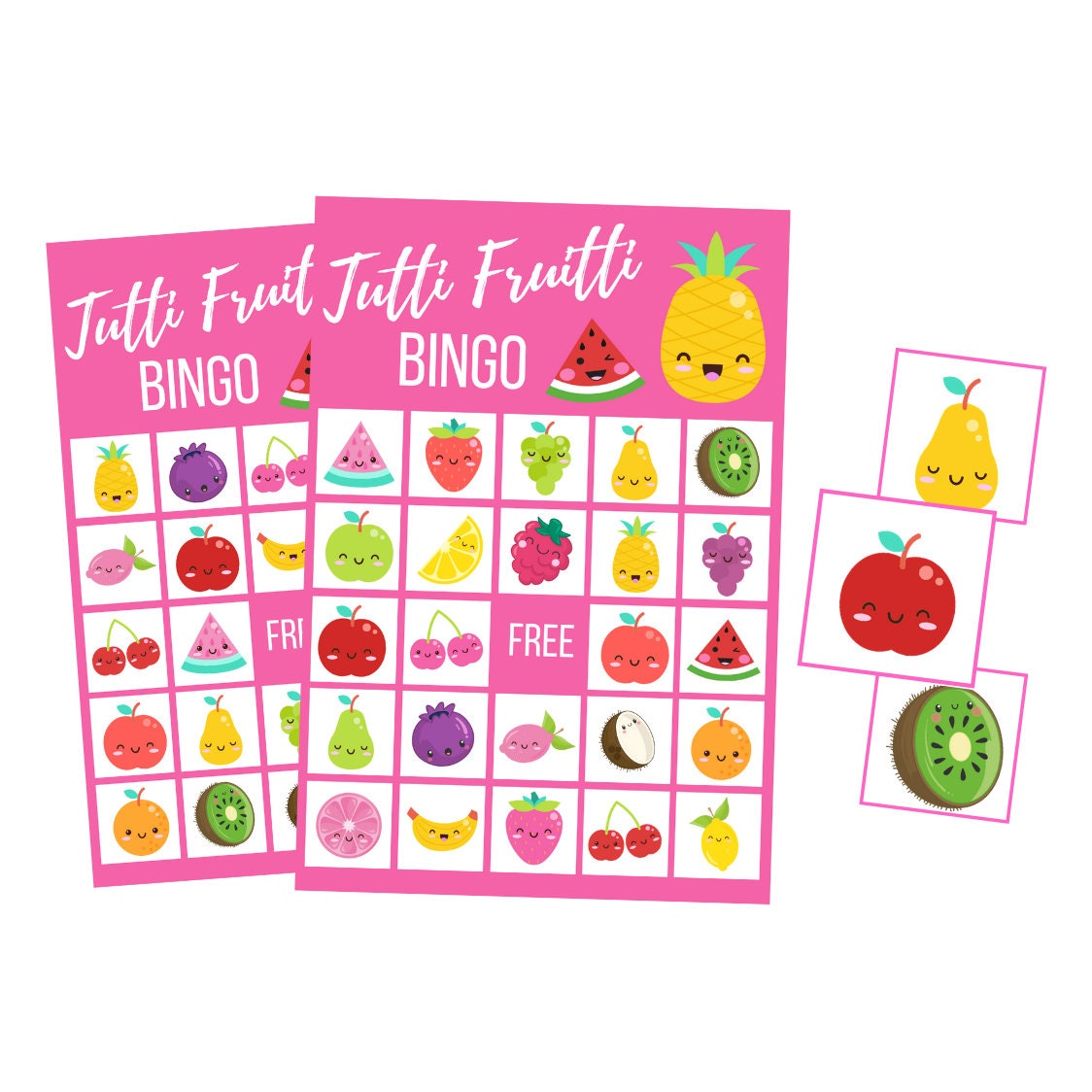 Fruit Birthday Party Printable Summer Tutti Fruitti Bingo Etsy