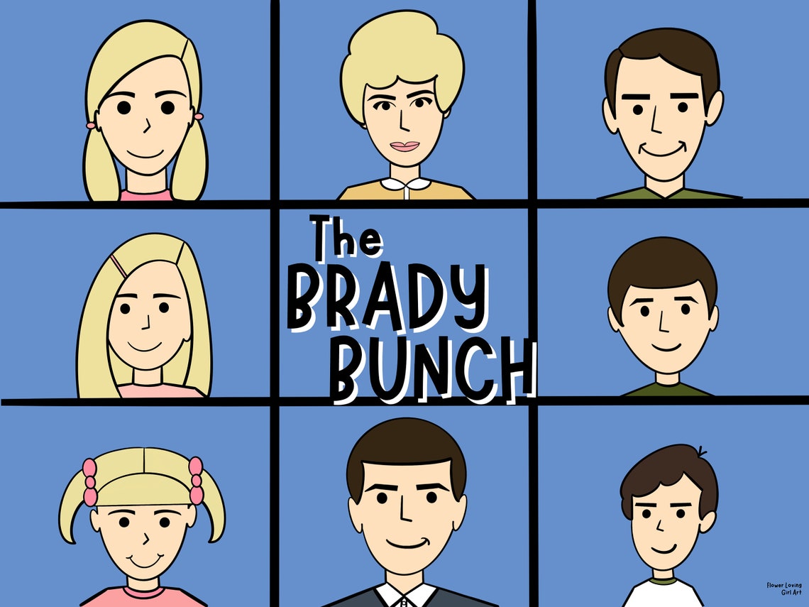 The Brady Bunch Opening Tiles Brady Bunch Illustration Brady Etsy