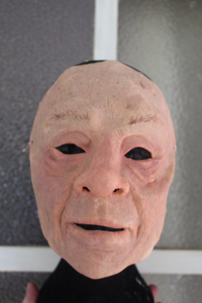 Old Manold Woman Mask Realistic Old Person Costume Etsy