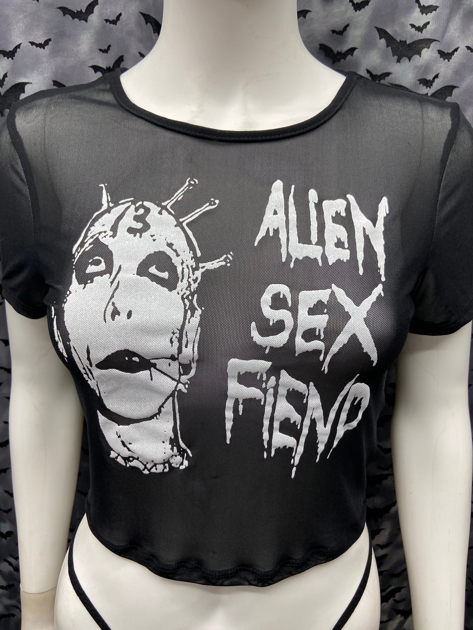 Official Alien Sex Fiend Fashion Sheer Short Sleeve Crop Top Etsy