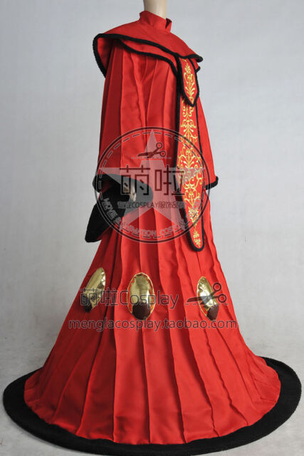 Star Wars Phantom Menace Padme Amidala Cosplay Costume Red Queen Dress