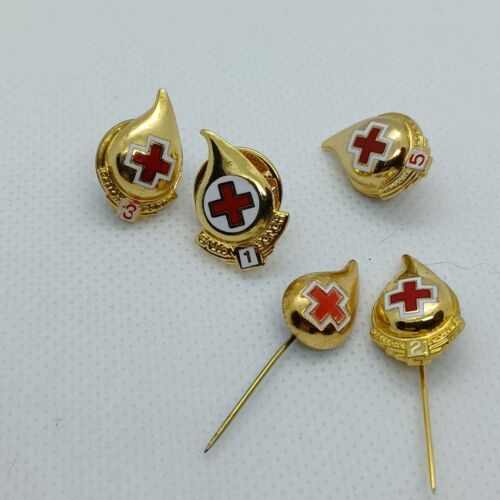 Lot Of 5 America Red Cross Blood Donor Gallon Lapel Pins Ebay
