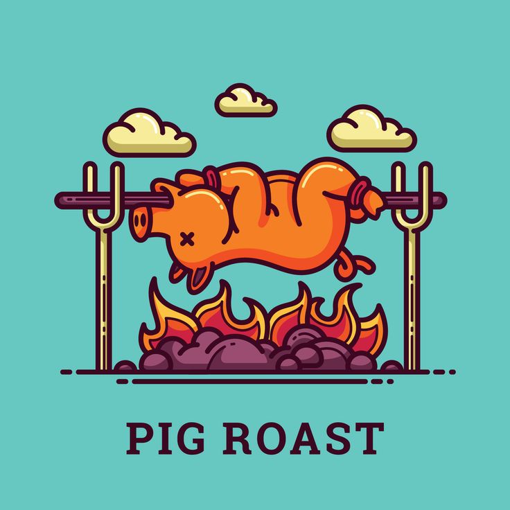 Pig Roast Illustration Pig Roast Pig Roast Party Roast