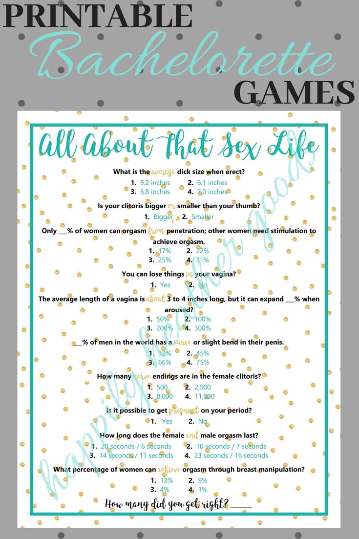 Bachelorette Party Game All About That Sex Life Sex Trivia Etsy