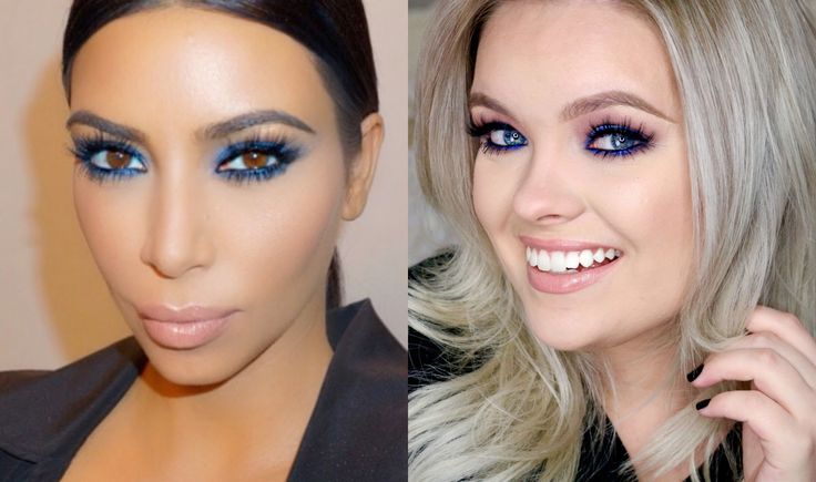 Kim Kardashian Blue Smokey Eyes Drugstore Vs High End