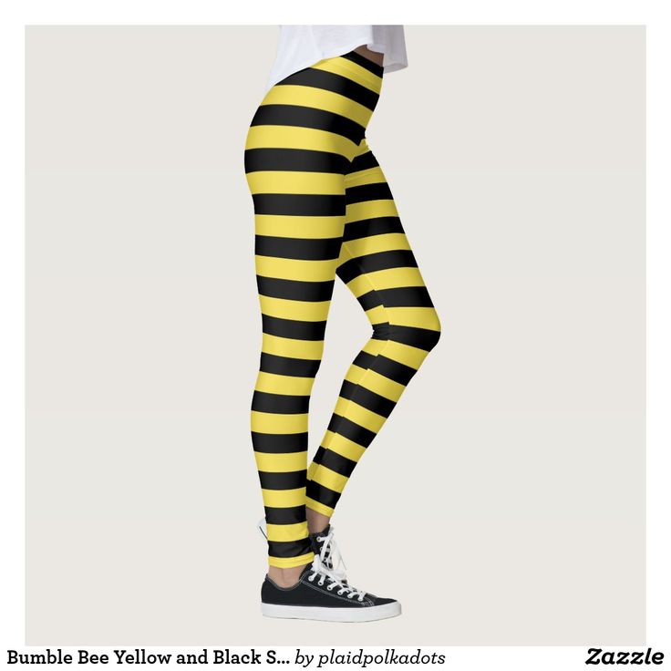 Bumble Bee Yellow And Black Striped Leggings In 2021