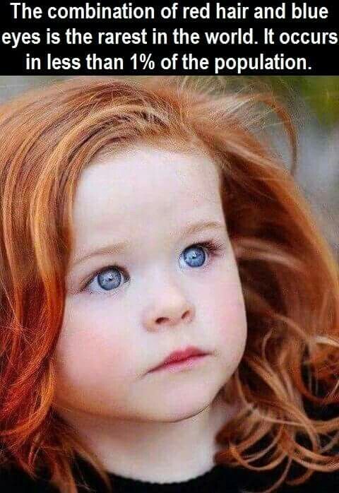 The Combination Of Red Hair And Blue Eyes Is The Rarest