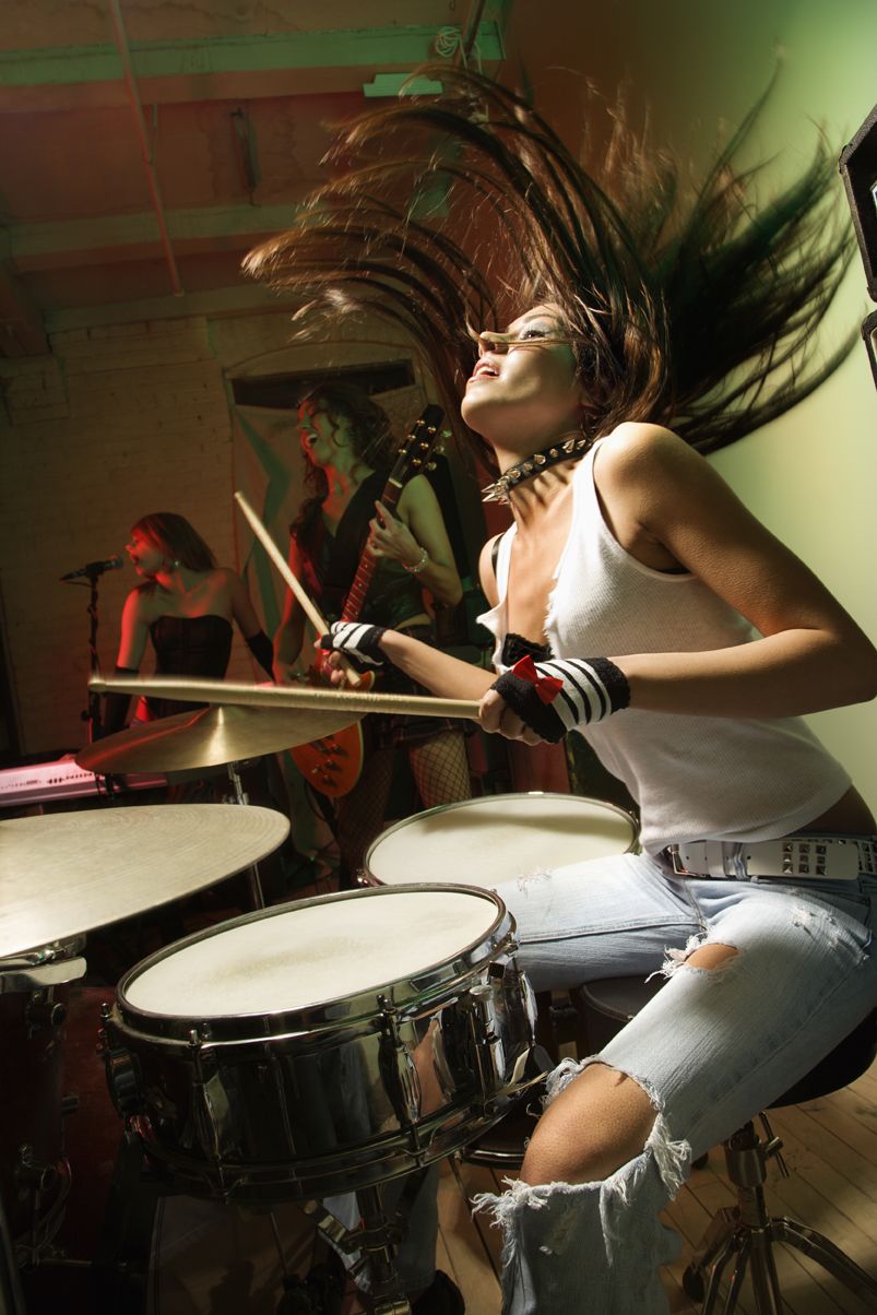 Naked Girl Playing Drums Sexiz Pix