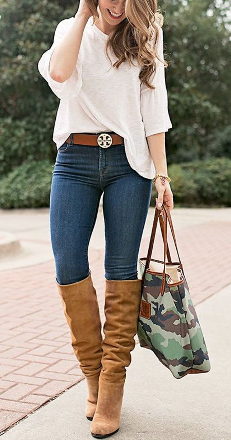 Knee High Boots Outfit Casual Brown Knee High Boots Outfit Tan Boots